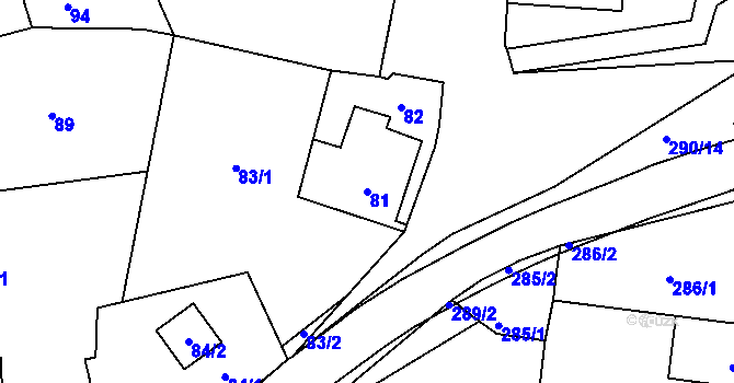 Parcela st. 81 v KÚ Deblín, Katastrální mapa