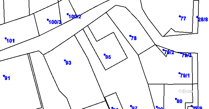 Parcela st. 95 v KÚ Deblín, Katastrální mapa