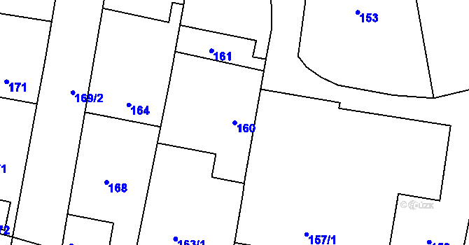 Parcela st. 160 v KÚ Deblín, Katastrální mapa