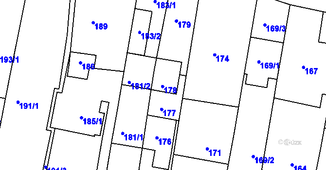 Parcela st. 177 v KÚ Deblín, Katastrální mapa