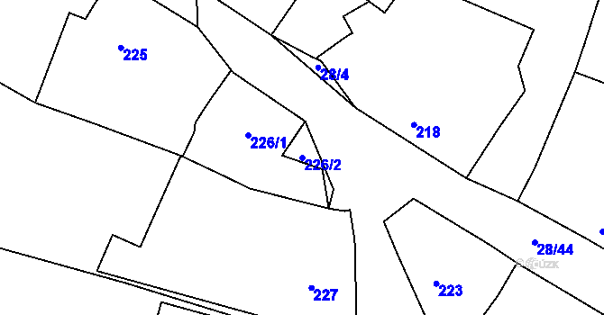 Parcela st. 226/2 v KÚ Deblín, Katastrální mapa