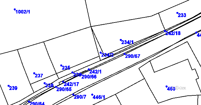 Parcela st. 234/2 v KÚ Deblín, Katastrální mapa