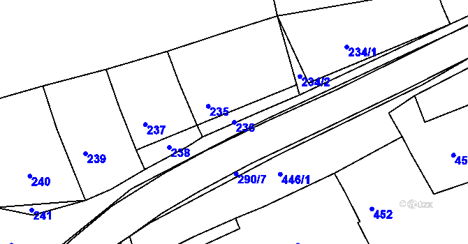 Parcela st. 236 v KÚ Deblín, Katastrální mapa