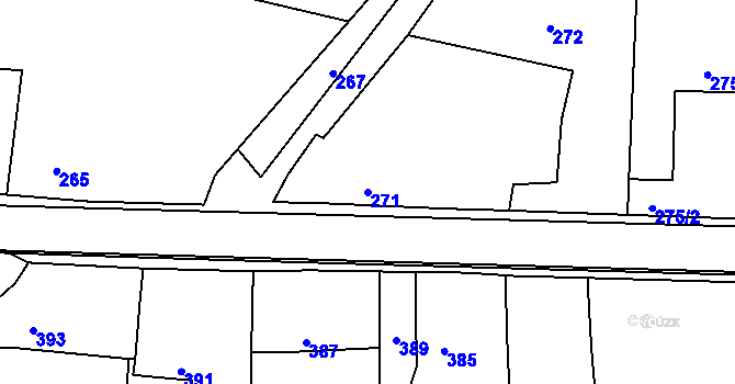Parcela st. 271 v KÚ Deblín, Katastrální mapa