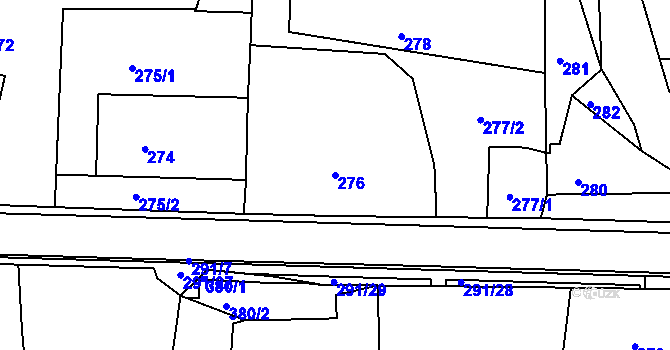 Parcela st. 276 v KÚ Deblín, Katastrální mapa