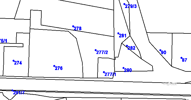 Parcela st. 277/2 v KÚ Deblín, Katastrální mapa