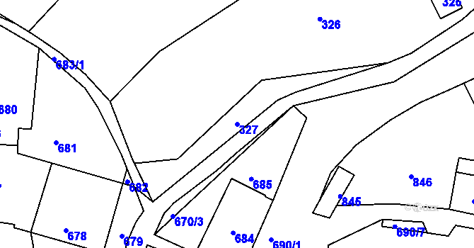 Parcela st. 327 v KÚ Deblín, Katastrální mapa
