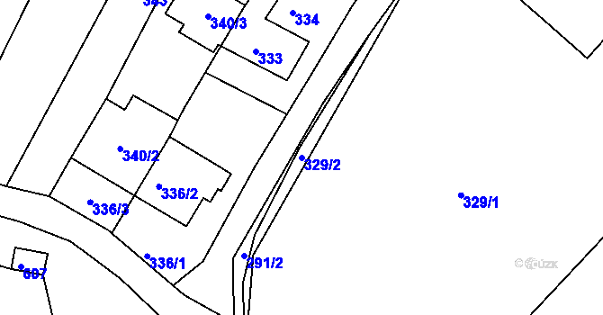 Parcela st. 329/2 v KÚ Deblín, Katastrální mapa