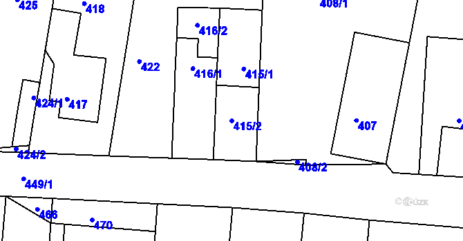 Parcela st. 415/2 v KÚ Deblín, Katastrální mapa