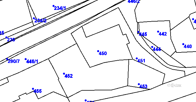 Parcela st. 450 v KÚ Deblín, Katastrální mapa