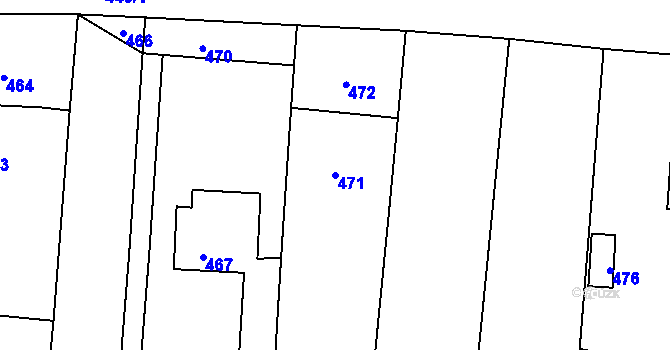Parcela st. 471 v KÚ Deblín, Katastrální mapa