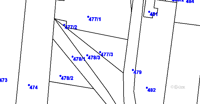 Parcela st. 477/3 v KÚ Deblín, Katastrální mapa