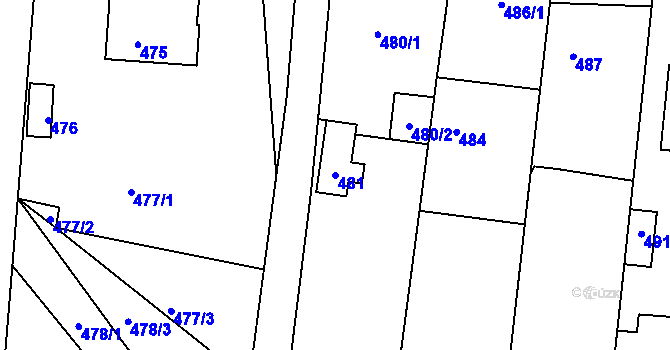 Parcela st. 481 v KÚ Deblín, Katastrální mapa