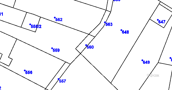 Parcela st. 560 v KÚ Deblín, Katastrální mapa