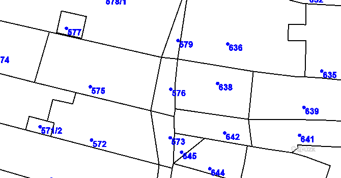 Parcela st. 576 v KÚ Deblín, Katastrální mapa