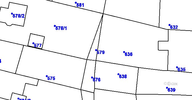 Parcela st. 579 v KÚ Deblín, Katastrální mapa