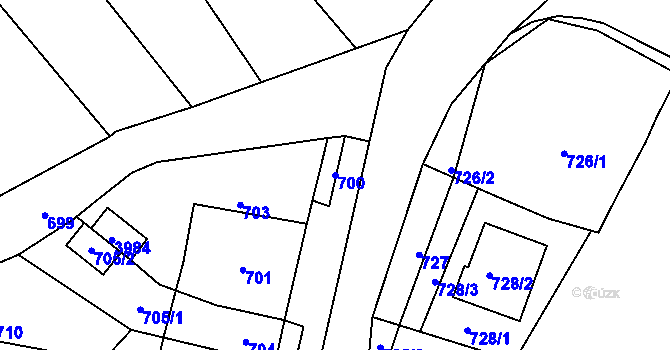 Parcela st. 700 v KÚ Deblín, Katastrální mapa