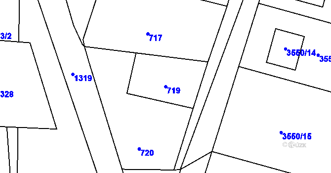 Parcela st. 719 v KÚ Deblín, Katastrální mapa