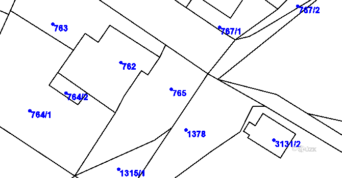 Parcela st. 765 v KÚ Deblín, Katastrální mapa
