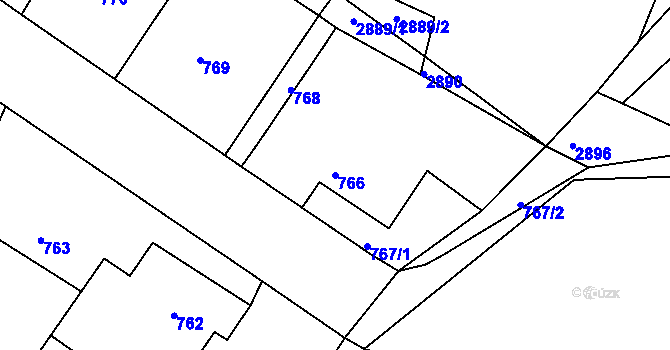 Parcela st. 766 v KÚ Deblín, Katastrální mapa