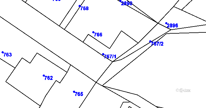 Parcela st. 767/1 v KÚ Deblín, Katastrální mapa
