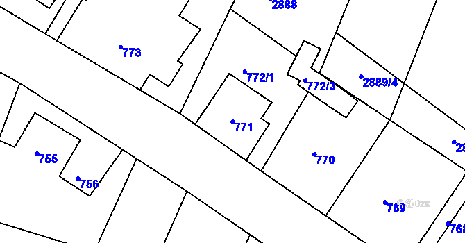 Parcela st. 771 v KÚ Deblín, Katastrální mapa