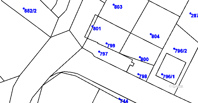 Parcela st. 797 v KÚ Deblín, Katastrální mapa