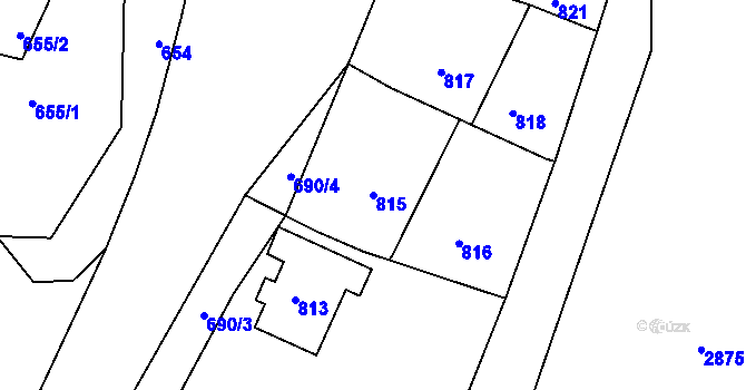 Parcela st. 815 v KÚ Deblín, Katastrální mapa