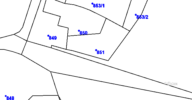 Parcela st. 851 v KÚ Deblín, Katastrální mapa