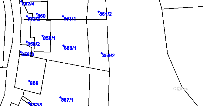Parcela st. 859/2 v KÚ Deblín, Katastrální mapa