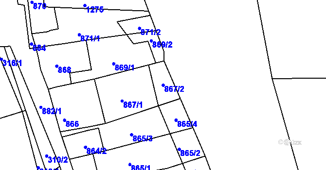 Parcela st. 867/2 v KÚ Deblín, Katastrální mapa