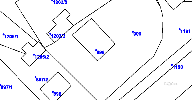 Parcela st. 898 v KÚ Deblín, Katastrální mapa