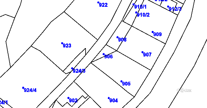 Parcela st. 906 v KÚ Deblín, Katastrální mapa