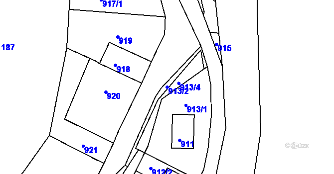 Parcela st. 913/2 v KÚ Deblín, Katastrální mapa