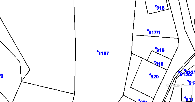 Parcela st. 1187 v KÚ Deblín, Katastrální mapa