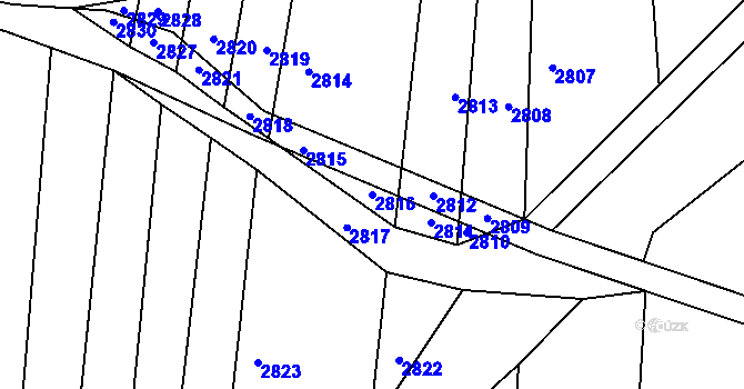 Parcela st. 2816 v KÚ Deblín, Katastrální mapa