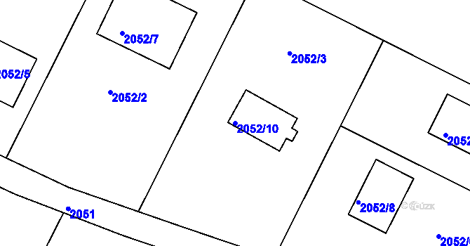 Parcela st. 2052/10 v KÚ Deblín, Katastrální mapa