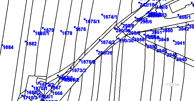 Parcela st. 290/26 v KÚ Deblín, Katastrální mapa