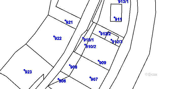 Parcela st. 910/2 v KÚ Deblín, Katastrální mapa