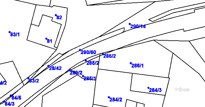 Parcela st. 286/2 v KÚ Deblín, Katastrální mapa