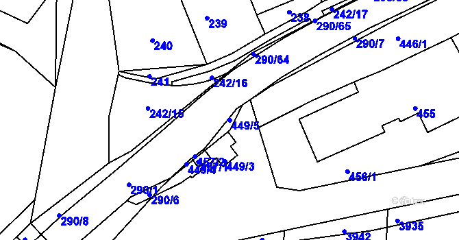 Parcela st. 449/5 v KÚ Deblín, Katastrální mapa