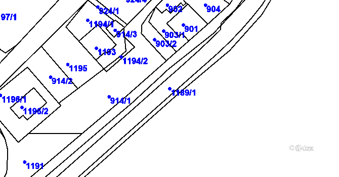 Parcela st. 1189/1 v KÚ Deblín, Katastrální mapa