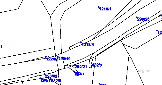 Parcela st. 1218/4 v KÚ Deblín, Katastrální mapa