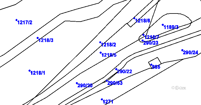 Parcela st. 1218/5 v KÚ Deblín, Katastrální mapa