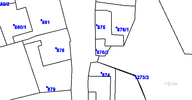 Parcela st. 876/2 v KÚ Deblín, Katastrální mapa