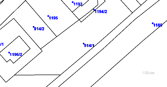 Parcela st. 914/1 v KÚ Deblín, Katastrální mapa