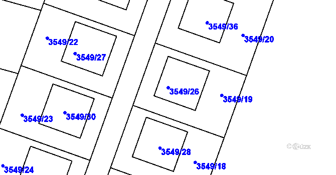 Parcela st. 3549/26 v KÚ Deblín, Katastrální mapa