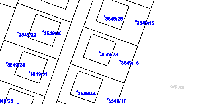 Parcela st. 3549/28 v KÚ Deblín, Katastrální mapa