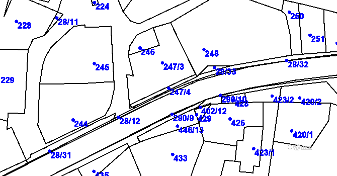 Parcela st. 247/4 v KÚ Deblín, Katastrální mapa