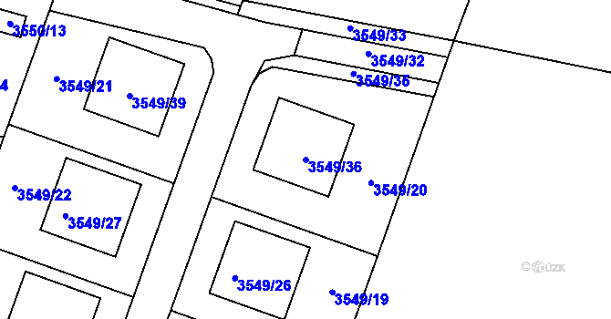 Parcela st. 3549/36 v KÚ Deblín, Katastrální mapa